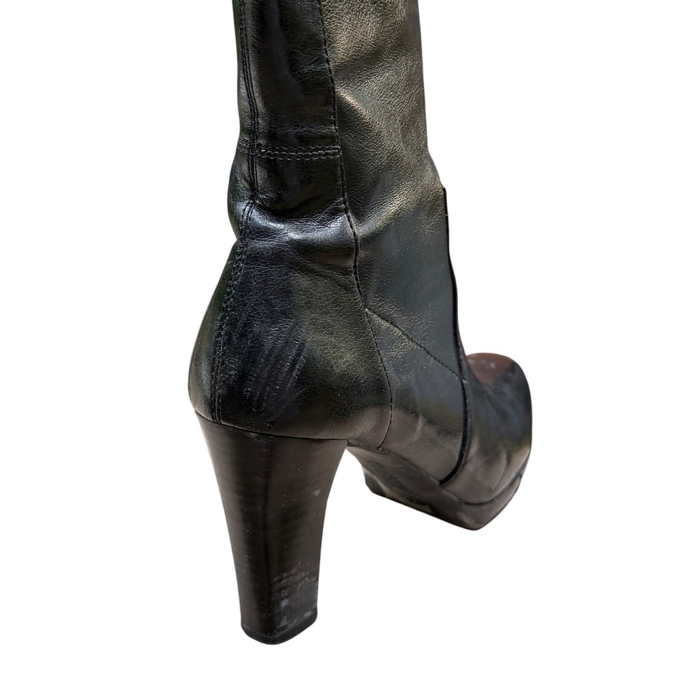 Franco Sarto Yoni Black Leather Knee High Boots Block Heel Size 7.5 - Picture 8 of 13